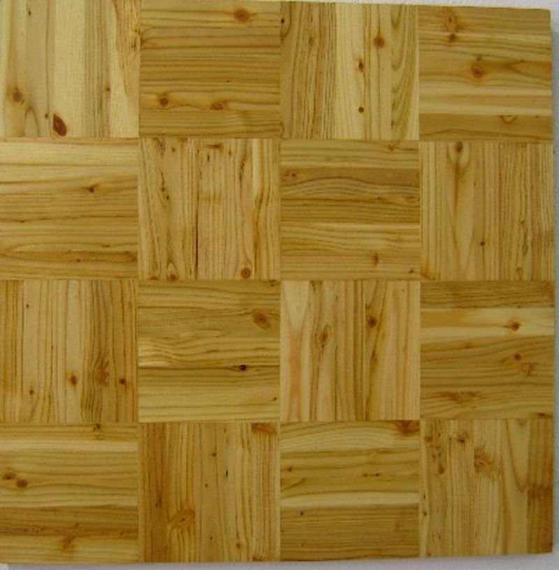 Pokládání dřevěné podlahy Mozaika Modřín IV Šachovnice